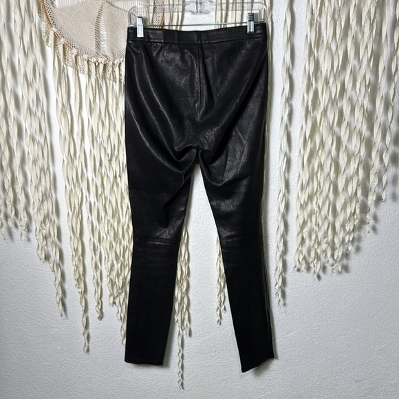 J Brand Black 100% Lamb Leather Pull On High Rise Skinny Pant Legging M - Picture 10 of 10